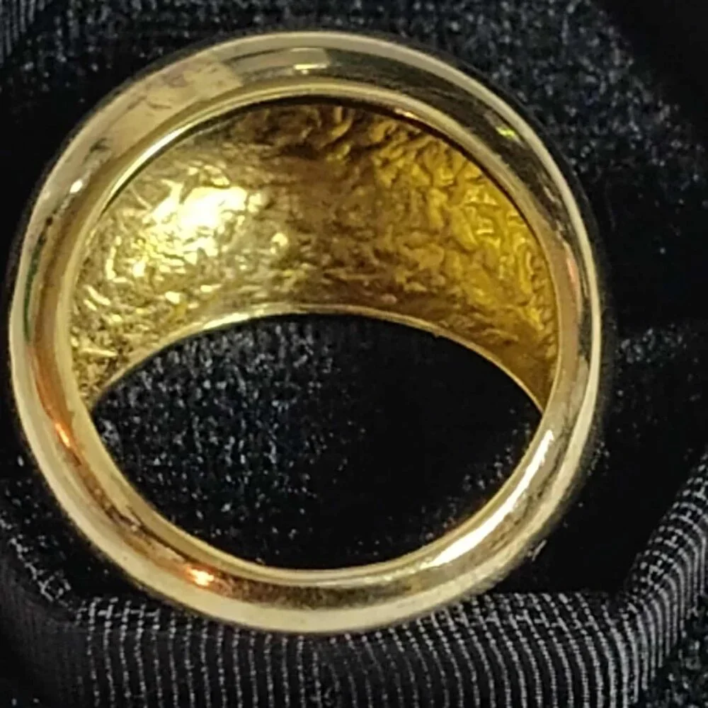 MODA AL MASSIMO(R) 18K YELLOW GOLD OVER BRONZE POLISHED DOME RING - size 7